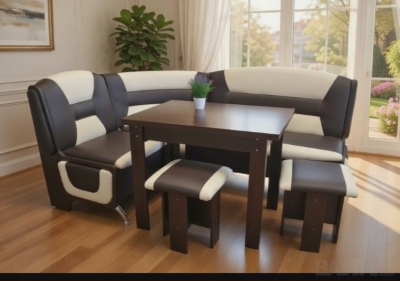 VIRTUVINIS KAMPAS "SPARTAK" (EKO ODA) KOMPLEKTE SU STALU / 2 TABURETĖS